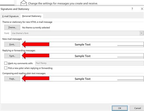 How To Change Default Fonts In Outlook - Labyrinth Technology