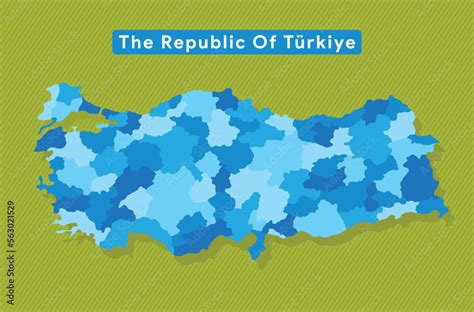 The detailed map of Turkey with regions the republic of Türkiye Stock Vector | Adobe Stock