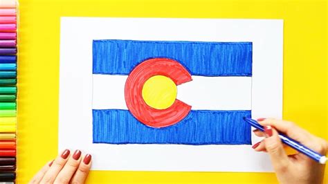 How To Draw The Flag Of Colorado State Usa Youtube