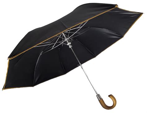 Parapluie Pliant Automatique Noir Biais Camel Grande Taille Poign E