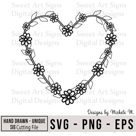 Valentine Heart SVG, Cricut Cut File, Hearth Wreath, Commercial Use ...