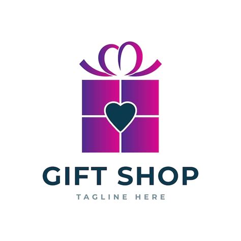 Geschenk Shop Logo Design Liebe Und Geschenk Symbol Symbol Geschenk