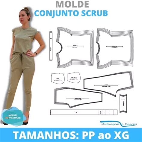 Molde Conjunto Scrub Uniforme Modelagem Diversos Email Parcelamento