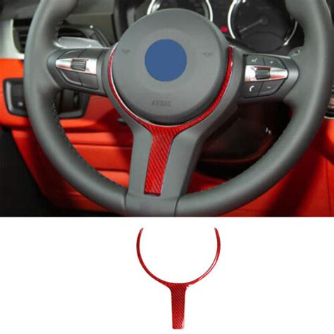 Red Dry Carbon Fiber Steering Wheel Panel Cover Trim For BMW X2 F39