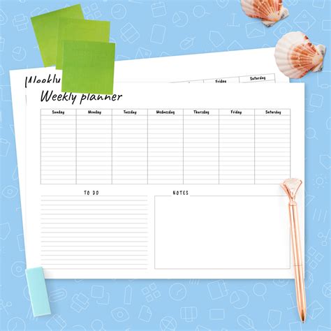 Horizontal Weekly To Do Template Template Printable Pdf