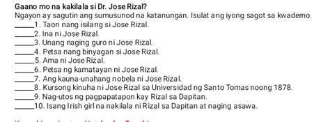 Gaano Mo Na Kakilala Si Dr Jose Rizal Ngayon Studyx