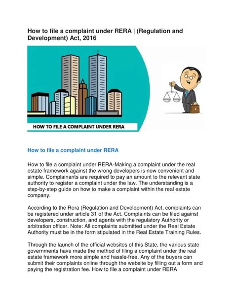 PPT How To File A Complaint Under RERA Regulation And Development