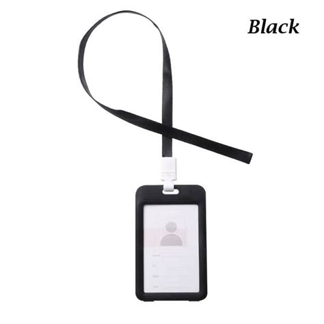 Style Black Porte Carte D Identit En Pvc Durable Hommes Femmes Nom