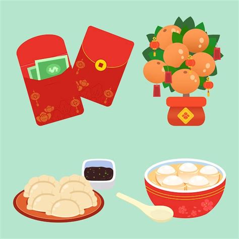 Premium Vector Flat Chinese New Year Elements Collection