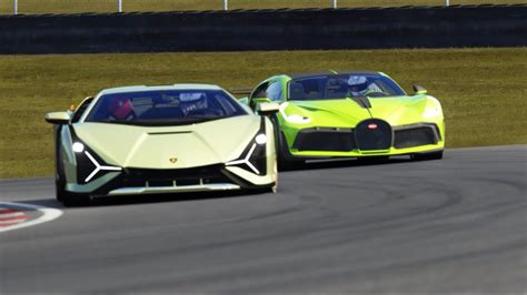 Bugatti Divo Vs Lamborghini Sian At Brands Hatch Youtube