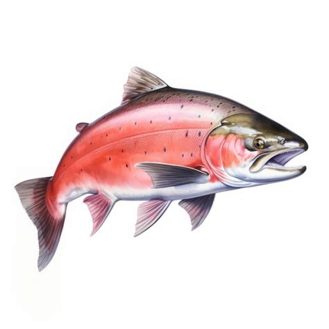 Premium AI Image Hyperrealistic Watercolor Painting Of Salmon With