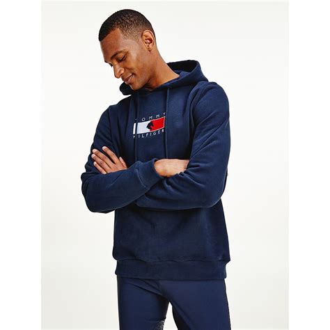 Tommy Hilfiger Herren Hoodie Mit Logo Applikation Style In Desert Sky