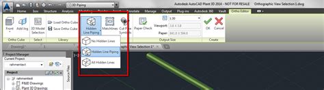 AutoCAD Plant 3D에서 직교 뷰의 은선을 표시하는 방법