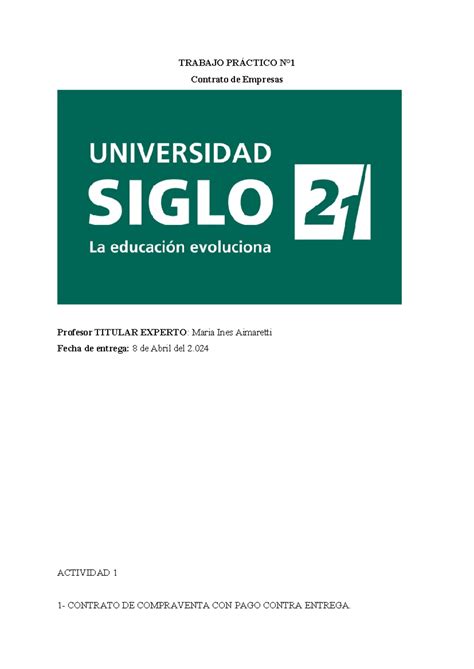 Trabajo Práctico N1 Contrato DE Empresas Abril TRABAJO PRÁCTICO N