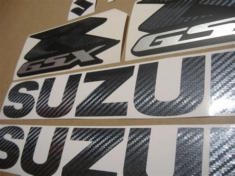 Suzuki Gsx R 1000 K4 K5 Carbon Fiber Look Logo Decalsticker Set Moto