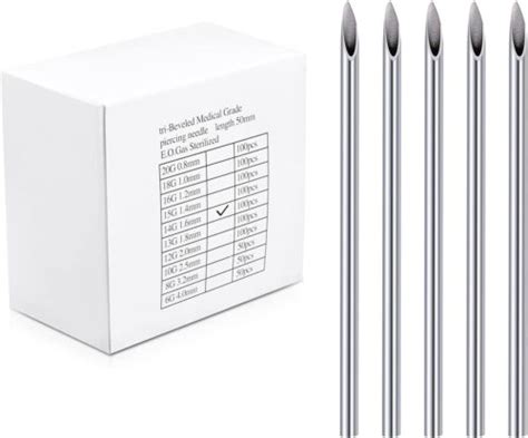 100pcs Body Piercing Needles Sterilized Professional Piercing Needles