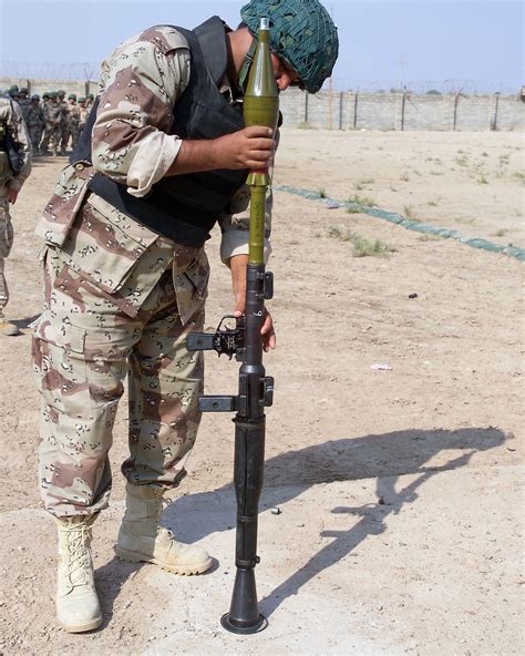 An Iraqi National Guard Recruit Takes His Turn At Firing A Rocket