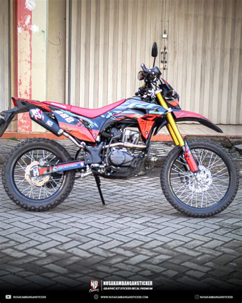 Striping Motor CRF 150l Merah Hitam Fullbody Nusakambangan Sticker