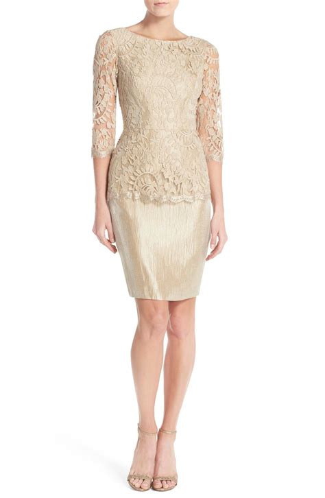 Adrianna Papell Floral Embroidered Peplum Sheath Nordstrom