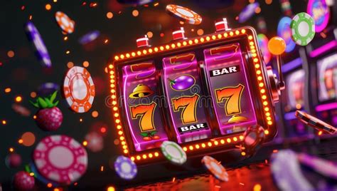 Vibrant Neon Slot Machine Triple Seven Victory Stock Illustration ...