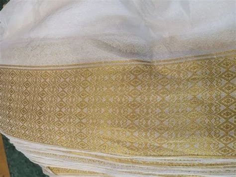 Plain Golden Jari Fabric For Garments Plain Solids At Rs Meter In