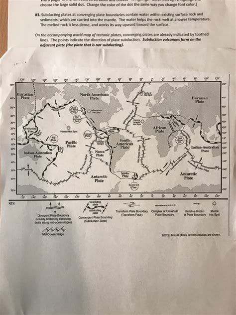 Solved Subducting plates at converging plate boundaries | Chegg.com