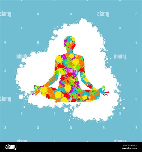 Yoga Lotus Position Silhouette The Man Is Levitating Cloud Mixed