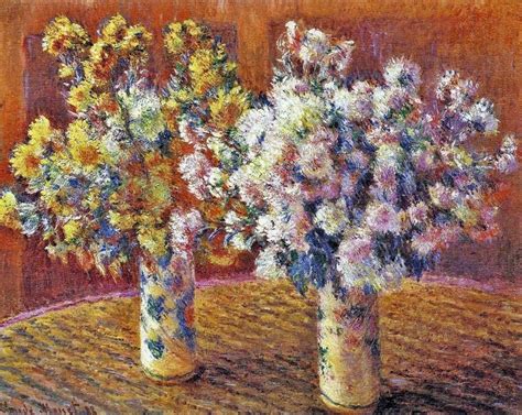 Deux Vases De Chrysanth Mes C Monet W Monet Art Claude