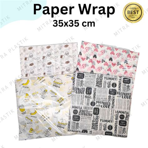 jual kertas nasi motif  cm paper wrap  pcs printing laminasi