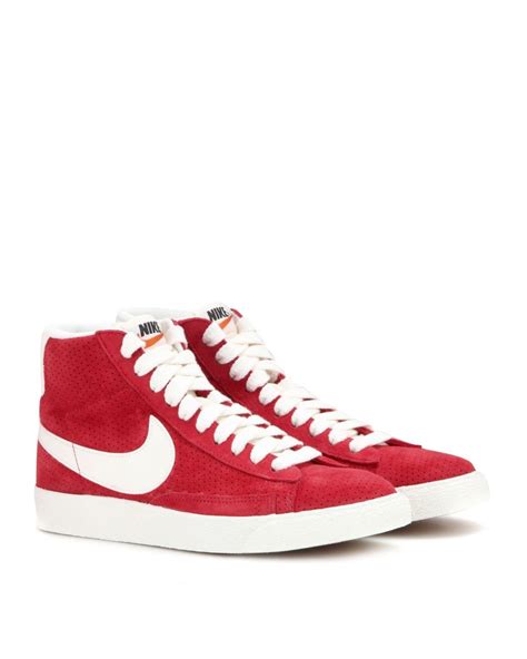 Nike Blazer Mid Vintage Suede High Top Sneakers In Red Lyst