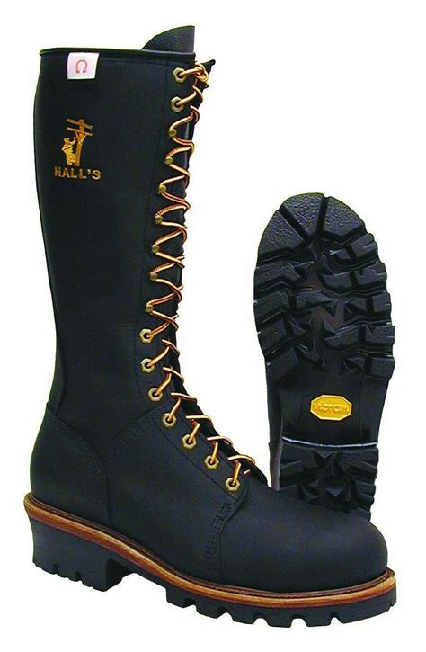 Boots Hall’s 625c 16″ Black Puncture Resistant Composite Toe Lineman Boot Made In The Usa