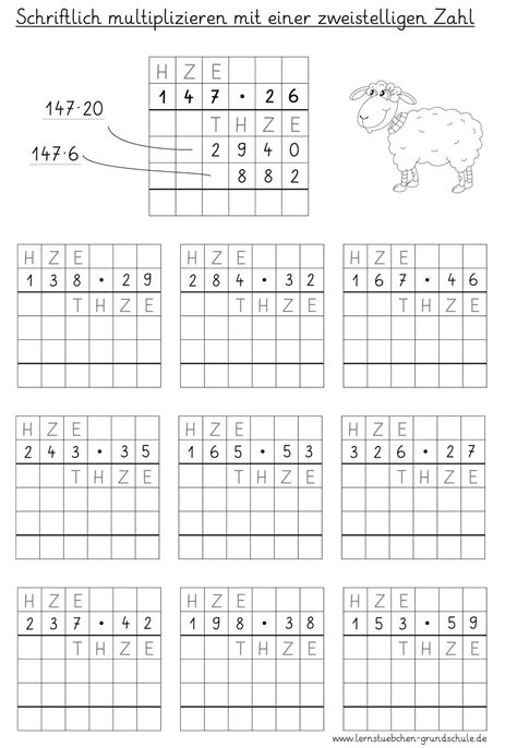 Lernstübchen Einführung Der Schriftlichen Multiplikation Mit