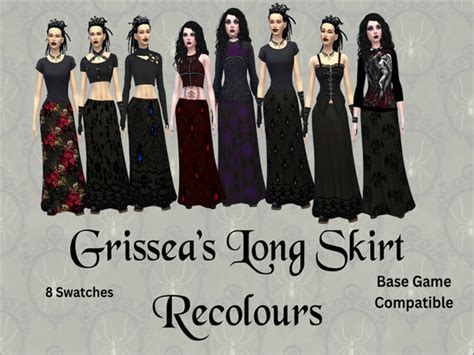 The Sims Resource Base Game Long Skirt Goth Recolours