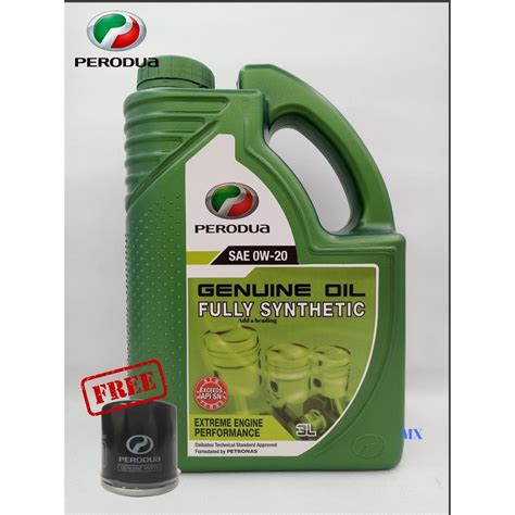 New Original Perodua Sae 0w 20 Fully Synthetic Engine Oil 3 Liter