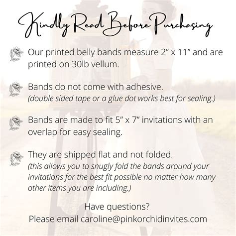 Vellum Name Bands Personalized Belly Band For 5 X 7 Etsy