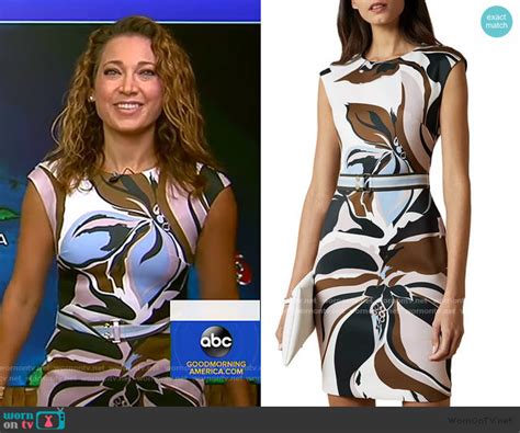 Wornontv Ginger’s Floral Cap Sleeve Dress On Good Morning America Ginger Zee Clothes And