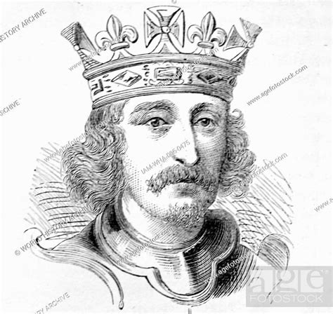 Engraved portrait of King Richard I (1157-1199). Dated 12th Century ...