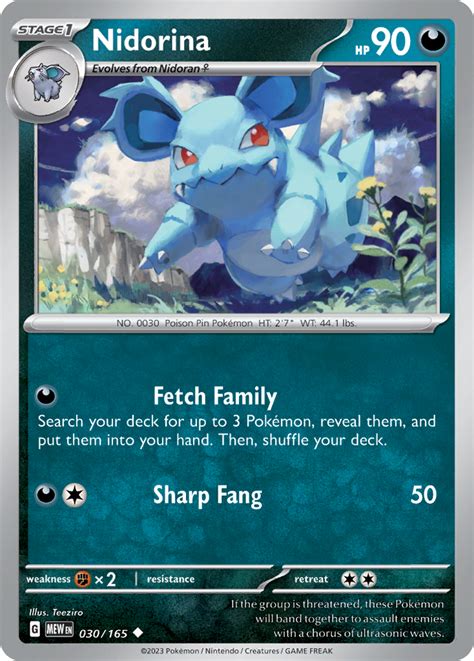 Nidorina Pokemon 151 Pokemon Card Pikawiz