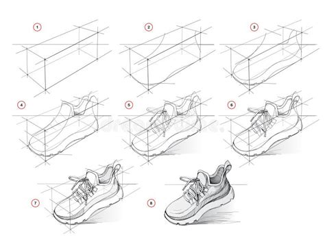 Page Shows How To Learn To Draw from Life Sketch of a Running Shoe in ...