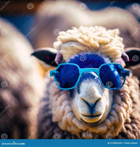 Sheep In Sunglasses Generative Ai Stock Illustration Illustration Of