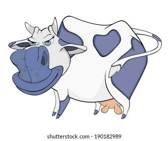 Blue Cow Cartoon Stock Vector (Royalty Free) 190182989 | Shutterstock