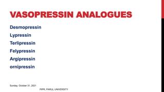 Vasopressin PHARMACOLOGY | PPT