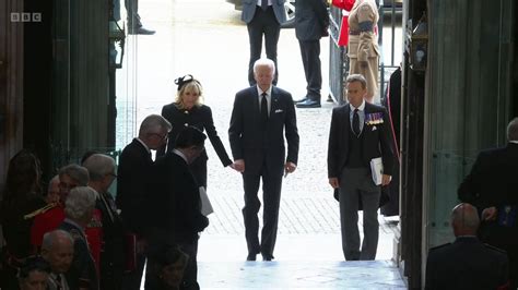 US President Joe Biden and his wife Jill arrive at Westminster Abbey ...