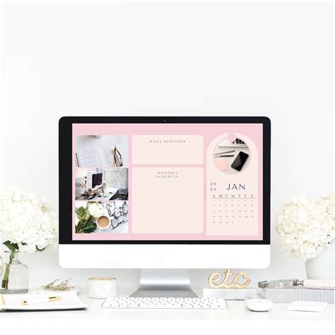 Desktop Wallpaper Canva Editable Desktop Wallpaper Organizers Digital ...