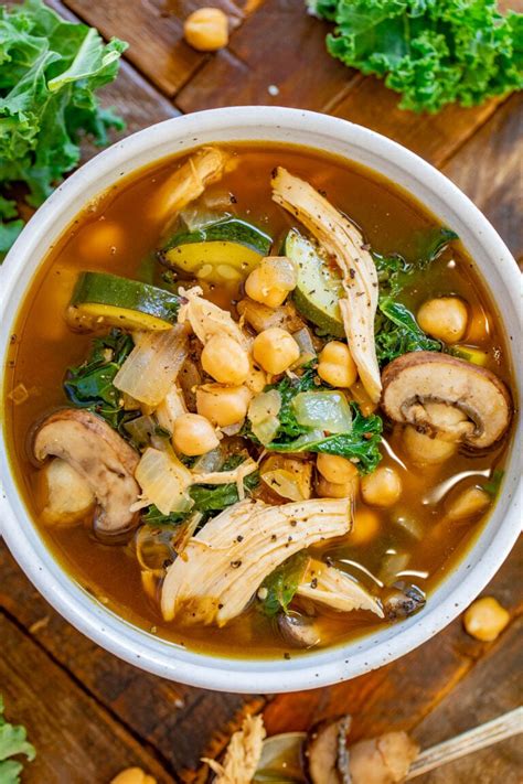 30 Minute Homemade Chicken And Chickpea Soup Averie Cooks