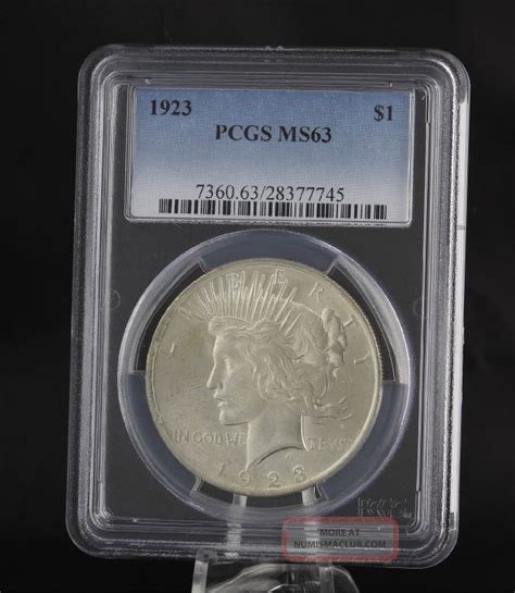 1923 Pcgs Ms63 Peace Dollar Graded Silver Investment Certified Coin 1