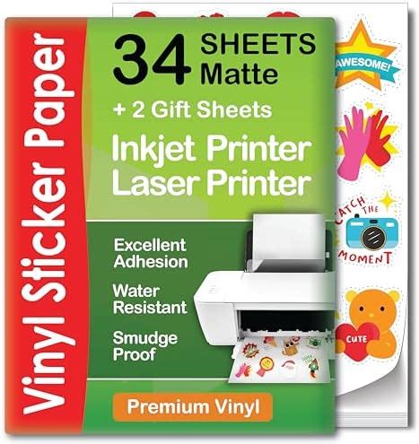 Joyeza Premium Printable Vinyl Sticker Paper For Inkjet Printer