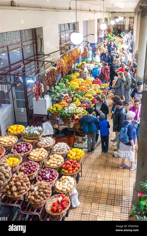 Colourful Fruit Stall Display Inside Mercado Dos Lavradores Farmers