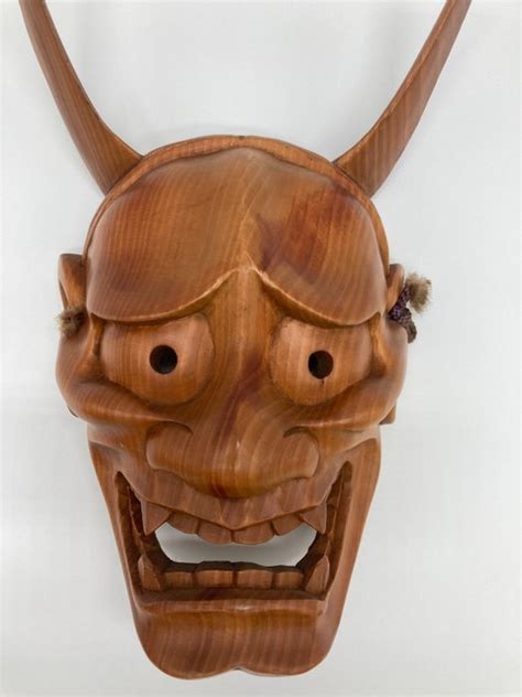 Noh Mask Sculpture Wood Japanese Traditional Wooden Catawiki