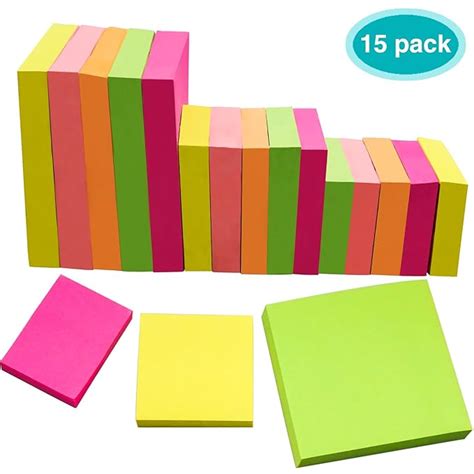 Sticky Notes Eaone Bright Color Sticky Notes Assorted Sizes 3 X 3 In